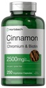 Horbäach kanel med krom Picolinat 2500 mg 250 kapsler | Plus Biotin | Vegetarisk, ikke-GMO, Glutenfri