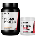 BARE PERFORMANCE NUTRITION BPN Vegansk Peanut Butter Cookie Protein + Sterke Røde Jordbær Bundle
