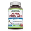 Pure Naturals Alpha Lipoic Acid 300 Mg Capsules, 120Count * Støtter kardiovaskulær helse og energiproduksjon*