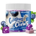 Bovine Colostrum Chews Supplement med probiotika for Gut Helse, Bloating, Immun støtte, hud, hårvekst og skjønnhet - Blåbær Flavor (60 Serveringer)