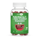 Eldreberry sink gummies - organiske Sambucus eldrebær gummier med sink og vitamin C - vegansk immunstøtte for voksne og barn - Chewable eldrebær kosttilskudd for immunisme Boost - 60 Gummies
