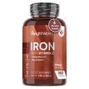 VektWorld jern Supplement 65mg - med vitamin C 125mg - 180 Vegan tabletter (6 måneders forsyning) - Gentle Carbonyl jern Supplement for kvinner og menn - Energiforsterkning og blod Heath - Ikke-GMO & Glutenfri