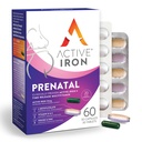 Aktivt jern prenatal, jerntilskudd + prenatal vitaminer for kvinner, 30 ikke-inneholdende kapsler + 30 Time-engine multivitaminer, graviditet, amming og postpartum Essentials