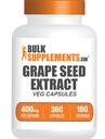 BulkSupplements.comgrape Seed Extract Kapsler - Grape Seed Supplement, Antioksidant Supplement - Vegansk, 2 Kapsler per servering, 360 greve (pakke av 1)