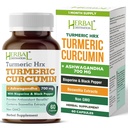 Gurkemeie Supplement Hrx- Immune Supplement, Metabolisme Booster felles støtte Supplement med gurkemeie curcumin, Boswellia, Curcuma og svart pepper ekstrakt - 60 kapsler