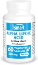 Supersmart - Alpha Lipoic Acid 500 mg per dag - høy potens Universell Antioksidant - ALA Supplement | Ikke-GMO & Glutenfri - 60 vegetariske kapsler