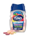 TUMS Ekstra styrke Chewable Sukker Gratis Antacid tabletter for Heartburn Relief, Melon Berry - 80 greve