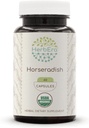 HerbEra Horseradish USDA Organic 60 Capsules | Naturlig Herbal Supplement | Certified Organic Vegetariske kapsler og organisk Horseradish (Armoracia rusticana) Tørket rot (60 Capsules)