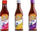 Emulsión de Scott 3 Pack Combo – Cod Liver Oil (Tradisjonell, Cherry, Tropical Fruit Flavors) - 180 ml Hver