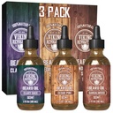 Viking revolusjon Beard Olje for menn 3 pakke - Naturlig Mens Beard Oil Variety Set - Sandalwood, Pine og Cedar, Clary Sage Scents - Beard conditioning og moisturizing for en sunn beard (3 Pack, 1oz)
