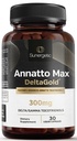 Sunergetic Premium Annatto Tocotrienol Supplement - med DeltaGold - Tokotrienols Vitamin E 300 mg - støtter lever, immun og hjerte helse - Delta + Gamma Tokotrienols (30 flytende kapsler)