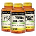 MASON NATURAL Ginkgo Biloba, 3 måneders forsyning, hjelper til å forbedre mental varsling og støtte optimal hjernefunksjon, 60 kapsler (3 pakke)
