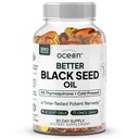 Organics Ocean Bedre svart frøolje kaldt presset - ren nikkella sativa olje for immunstøtte - 5% thyrokinon - støtteminne, vitalitet og cellular helse