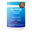 Vitale proteiner Whey Protein Powder + collagen Peptider, 24g Protein Støtter gjenoppretting og felles helse, med vitamin C, om 16 Serveringer - Sjokolade 22.8oz