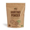 MB Herbals Haritaki pulver 8 oz / 227 gram / 0,5 lb | Inknut pulver | Terminalia chebula Harde Chebulic Myrobalan | Glutenfri | Ingen konserveringsmidler