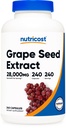 Nutricost Grape Seed Extract 28.000mg, 240 Capsule - Ikke-GMO, Glutenfri, Vegetarvennlig