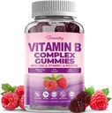 Sukkerfri vitamin B komplekse gummier for kvinner - Vegansk b vitaminer kompleks med Metyl B12, Metyl folat - Plus vitamin C, sink, inositol - støtter energi, immun, sunn hår, hud (60 greve)