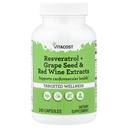Vitacost Resveratrol + Grape frø & rødvin ekstrakter - 240 kapsler
