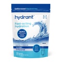 Hydrant - bulk Hydration pulver, uflavorert, 50 serverer rask fungerende elektrolytt rehydrering pulver - null sukkerflavorløs drikk blanding for daglig bruk, reise og utarbeidinger