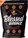BLESSED Gainz Vegan Protein Powder Mass Gainer - 40g Plante Basert Protein Powder - Måltid Erstatning Shake med Pea Protein Powder - Vegan Protein Shake - 40 Serveringer (Peanut Butter)