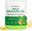 Olje av Oregano Softgels, 120 greve Oregano oljetilskudd kapsler, 2 i 1 6000mg olje av Oregano med svart frøolje 200mg, organisk Oregano oljeekstrakt, ikke-GMO, Glutenfri