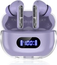 Purple Wireless Earbuds P1 PRO, øretelefoner trådløse Bluetooth-hodetelefoner med Clear Call Mics ørepropper, komfortabel passform, IPX7 vanntett lang batterilevetid, 30H leketid for sport trening