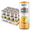 Optimal ernæring Amino energi Sparkling Hydration Drink, Elektrolytter, Koffein, Aminosyrer, BCAA, Sukkerfri, Mango Pineapple Limeade, 12 Fl Oz, 12 Pack (Packing May Vary)