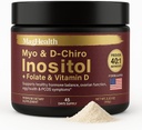 Inositol pulver - Myo & D-Chiro Inositol + Folat og vitamin D - 40:1 Tilstanden - 45 dagers forsyning - Vanlig Menstruell og fertilitetsstøtte