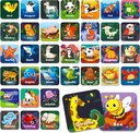 Hebayy 36 Pair Animal Matching Memory Game Flash Cards for Toddlers, Forskole, Kinderhagen og Hjem. Slettbar, Fun & Fast, Reisevennlig, Skill Building. Størrelse 2\" x 2\"(5 x 5 cm)