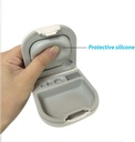 Høreapparat Case med batterilagring Slot Hard liten 0,59" * 2,44" * 1,57",Silikon Cushion, for ITE, BTE høreapparater (hvite)