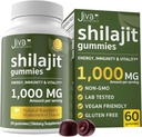 Jiva Botanicals Pure Shilajit fra Himalaya Gummies for menn og kvinner - Shilajit Gummies 1000mg for sunn aldring, immunsystem og normal energistøtte - Sukkerfri, Vegansk, 60 greve (Pack of 1)