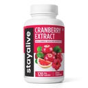 STAY ELIVE Cranberry Piller for kvinner og menn 1000mg med D-mannose, Hibiscus og Grapefrukt frø ekstrakt, 120 greve, D-mannose Cranberry Supplement, Vegansk, Ikke-GMO & Glutenfri pulver kapsler