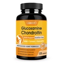 ZEBORA Glucosamine Chondroitin Joint Support Supplement, med MSM Turmeric Boswellia, Glucosamin Sulfat, Glucosamin Chondroitin MSM, for felles støtte og relief, 120 kapsler