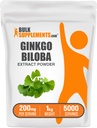 BulkSupplements.com Ginkgo Biloba Ekstrakt pulver - fra Ginkgo Biloba Leaf, Antioksidant Kilde, Herbal Supplement - Glutenfri, 200 mg per servering, 1kg (2,2 lbs) (Pack of 1)
