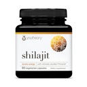 Youtheory Shilajit - 500 mg Shilajit Kapsler - Energitilskudd - Shilajit Støtter Stamina & Endurance - ren Himalayan Shilajit - Gluten, Dairy & Soy Gratis - 60 Vegetariske Kapsler