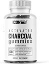 Charcoal Gummies | Aktivert Charcoal | Naturlig avgiftsberegning | Allevites Gas & Bloat | Vegan | 60 greve