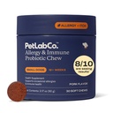 PetLab Co. Allergi & Immune Daily Probiotics for Hunde. støtter Yeast Produksjon, Seasonal Allergies, Intermittent Itchiness, Gut & Digestive Health - 30 Chews for småhunder - emballasje May Vary