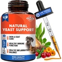 Naturlige katter og hunder Yeast Infektion Anti-kykt behandling - kløende ører, hud- og allergisymptomer lindring - Reduserer inflammasjon og lindring irritasjon - Herbal medisin Supplement Drops