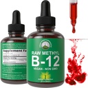 Raw Metyl B12 flytende dråper. Sublingual rask fungere avansert vegan B 12 flytende vitamin Supplement. Høy biotilgjengelighet Metylkobalamin B-12 vitaminer for energi, fokus og relief.