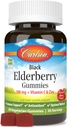 Carlson - Black Elderberry Gummies, med vitamin C & Zinc, Immunstøtte, 60 Gummies
