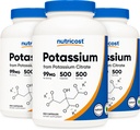 Nutricost Kalium Citrat 99 mg, 500 kapsler (3 flasker)