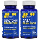 NATURAL STACKS Serotonin & GABA Brain Food Bundle - støtter en positiv Mood & Calmness * - 120 Totalt kapsler