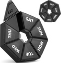Gelibo,Weekely Pill Organizer, 2 pakke bærbare reisepille boks dispenser medisin tilfelle 6 farger (syv dag) Ny utgave for vitamin / fish olje / piller / supplements-arthrit vennlige (svart)