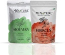 Hårpleiekombinasjon ved minatur | Set av Aloe Vera Powder & Hibiscus Powder | 227g Hver | Ren & Naturlig | Gratis fra kjemiske og preservativer