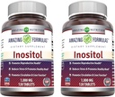 Amazing Formler Inositol 1000mg Supplement | Tabletter ikke-GMO | Glutenfri | laget i USA (2 Pack, 120 Count)