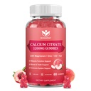 Kalsium citrate 1200mg Gummies med vitamin D3 K2 - Chewable Kalsium Magnesium Sink d3 Supplement med sjø Moss ekstrakt for bein, tenner, immunstøtte for kvinner og menn, hvit fersken Flavor - 60 gummier