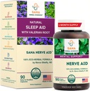 Valerian Root naturlig søvnhjelp formel for voksne med organisk skullcap, Lobelia og mer - 90 kapsler - av Dr. Marco Sikaffy ® Sana Herbal