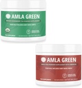 Amla Powder & Grønn Te Superfood Supplement med indiske goosebær & Hibiscus, organisk, vegansk, 30 serveringer