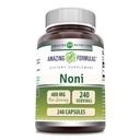 Amazing Formler Noni 400 Mg per servering | 240 Kapsler Supplement | Ikke-GMO | Glutenfri | laget i USA