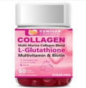 Glutathione Biotin Collage Glow Gummies, Extra-styrke L-Glutathione & Colageno Hidrolizado for kvinner & 10000mcg Biotin & Multivitamin for kvinner for hårhud Nail
